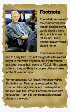 All That Time, As Fgcu Was Developing, Larry Bird Was - Flyer #1497249