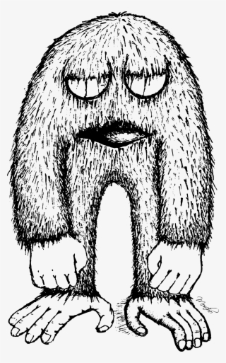 Black And White Bigfoot Drawing Black And White Clip - Monster Black And White #1498324