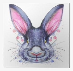 Painted Drawing With Watercolor Portrait Of An Animal - Królik Malowany #1498538
