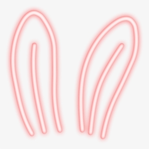 Neon Pink Red Bunny Ears Kpop Cute - Red #1498662