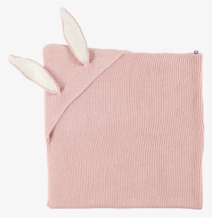 Knitted Floppy Bunny Ears Blanket Pink & Ivory - Blanket #1498869
