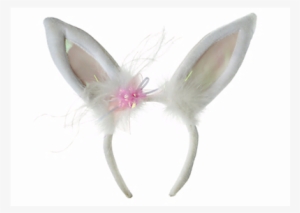 White Bunny Ears Headband - Butterfly #1499339