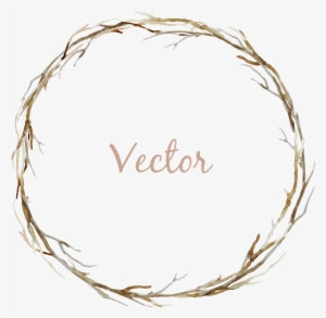 Bone Border Png - Beige Watercolor Floral Png #150440