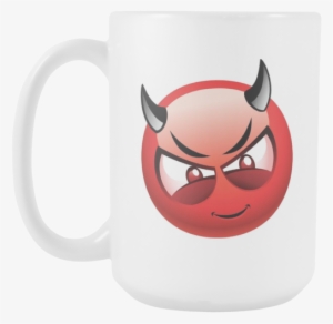 Devil Emoji 15oz Coffee Mug - Devil Emoji Png #150462