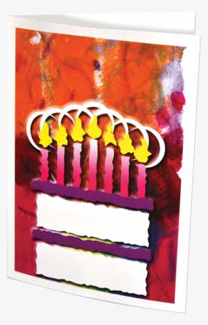 Greeting Card With A Stylized Birthday Cake On The - Watercolor Paint #151176