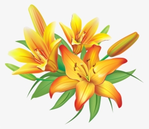Yellow Flower Clipart Png Format - Clipart Of Lily Flower #152336