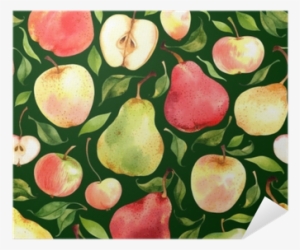 Seamless Pattern With Watercolor Apples And Pears On - Pears Andapples By Achtung - Customized Wallpaper Patterns #153628
