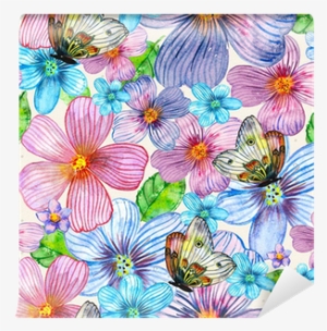 Floral Seamless Texture Of Watercolor Wall Mural • - Watercolor Painting #154139