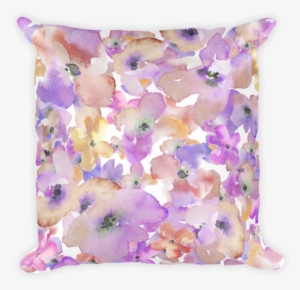 Watercolored Flowers Pillow - Gold Water Color Flowers #155203