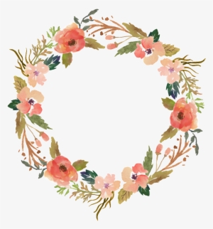Flower Wreath Hand Painted Watercolor Transparent Ornamental - La Dolce Far Niente Sign #155265 Flower Wreath Hand Painted Watercolor Transparent Ornamental - La Dolce Far Niente Sign #155265