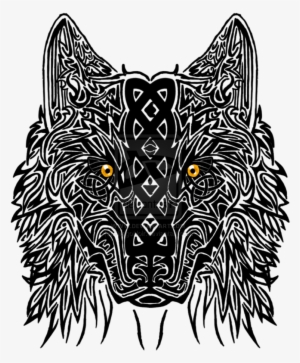Yellow Eyes Celtic Wolf Head Tattoo Design - Celtic Wolf Head Tattoo #155806