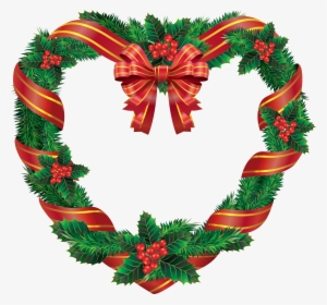 Heart Christmas Wreath Transparent Png - Wreath Transparent #156176