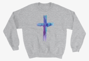 Watercolor Cross Sweatshirt - Super Cute Brindle French Bulldog Puppy Sweatshirt #156283