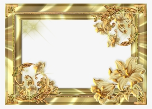 Gold Flower Frame Png Photos - Gold Floral Frame Png #156532