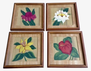 Beautiful Vintage Flowers In Frames Floral Tempera - Watercolor Painting #157185