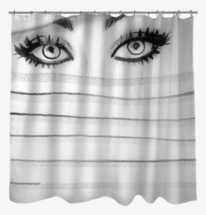 Abstract Fashion Watercolor Illustration Shower Curtain - Curtain #157410