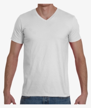 Soft Spun Fashion Fit V Neck T Shirt - White Gildan Shirt Mockup #158137