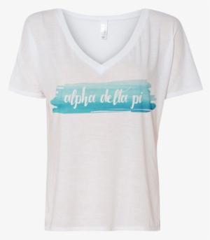 Alpha Delta Pi Watercolor Vneck Tshirt By Adam Block - Active Shirt #158690