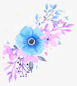 Ftestickers Watercolor Flowers Floralswag Blue #158777