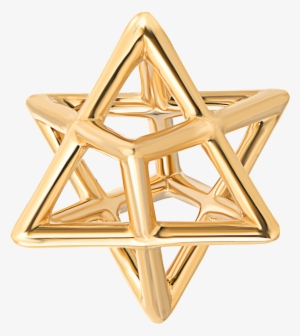 Star Of David Merkaba Body Yellow Gold Pendant Necklace #158822