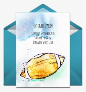 Free Football Party Invitation Featuring A Watercolor - Party #159657