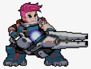 Overwatch Sprite Sprays Zarya - Zarya Pixel Spray Png #1500001