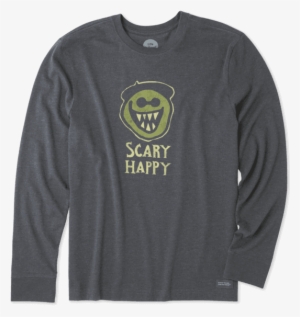 Men's Scary Happy Long Sleeve Crusher - Long-sleeved T-shirt #1501615