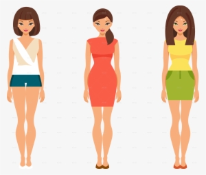 Three Girls In Summer Clothes By Artbesouro - Girl Dress Cartoon Png #1502078