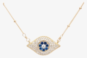 Large Colored And Cz Evil Eye Necklace - Locket #1502673