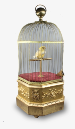 Antique Coin Operated Large Singing Canary In Cage, - Canary In Cage Png #1503151