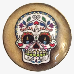 Sugar Skull 1" Clear Shine French Button 4 Styles #1503930