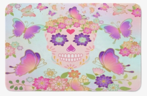 Day Of The Dead Sugar Skull Butterfly Shower Curtain, - Wallet #1504029