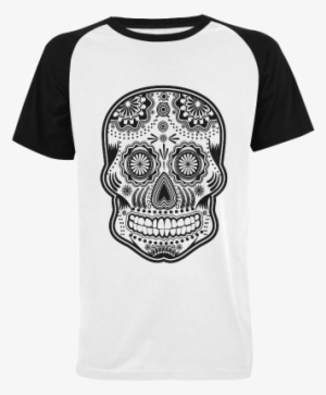Sugar Skull Men's Raglan T-shirt Big Size (model T11 - Cafepress Skull Throw Pillow #1504336