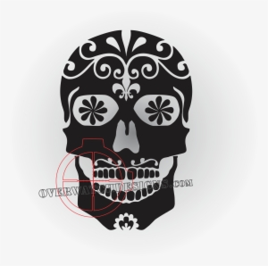 Sugar Skull Sticker - Day Of The Dead Skull Stencil #1504596
