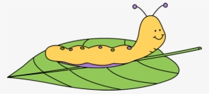 Caterpillar Clip Art - Caterpillar On A Leaf Clipart #1505485