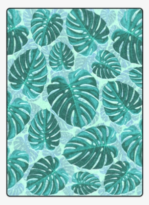 Tropical Leaf Monstera Plant Pattern Blanket - Swiss Cheese Plant #1507971