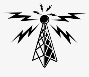 Radio Tower Coloring Page - Radio Tower Icon Png #1511772