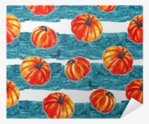 Artistic Seamless Halloween Pattern Design - Watercolor Pumpkin Background #1516855