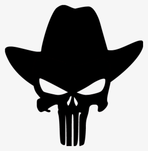 See Here Cowboy Hat Transparent Background - Punisher Skull Cowboy #1517442