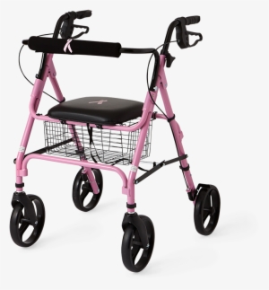 Breast Cancer Awareness Rollator - Envoy 480 - Rolling Walker By Medline #1518168