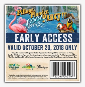 Entry Credential For Pool Party Entry At 10am - Flamingo Las Vegas #1518930 Entry Credential For Pool Party Entry At 10am - Flamingo Las Vegas #1518930