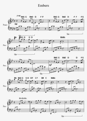 Embers Sheet Music 1 Of 4 Pages - Лана Дель Рей Ноты Для Фортепиано #1519308