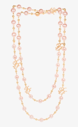 Pink Necklace With Faux - Necklace #1519465