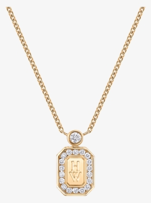Hw Logo Yellow Gold Pendant Harry Winston - Tiffany Necklace Pink Diamond #1519706
