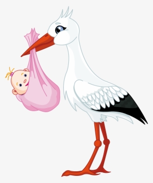 Stork Carrying Baby Girl #1520942