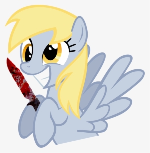 Bloody Knife, Derpy Hooves, Female, Knife, Mare, Pegasus, - Derpy Hooves Smile #1521055