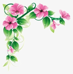 Flower Frame Png Pic - Flower Corner Designs Png #1522595
