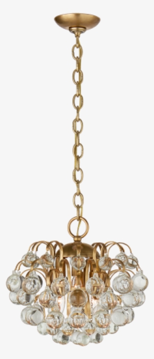 Bellvale Small Chandelier In Hand-rubbed Antique Brass - Mini Pendant Light Crystal Silver #1522686