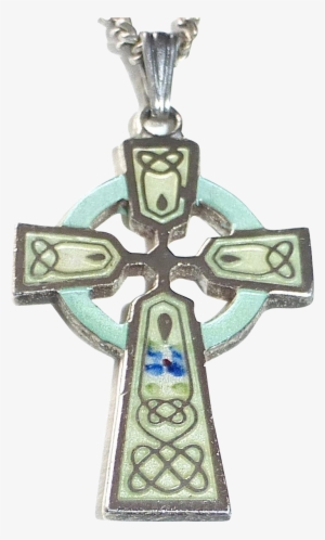 Sterling & Enamel Celtic Cross & Chain - Jewellery #1524441