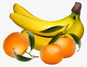 Bananas And Tangerines Png Clipart - Orange And Banana Clipart #1525159